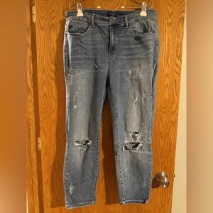 Judy Blue Light Blue Distressed Boyfriend Jeans